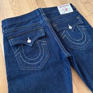 Vintage True Religion Jeans Ricky 38x34 Backflap Raw Denim Unwashed Y2K Baggy